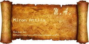 Miron Attila névjegykártya
